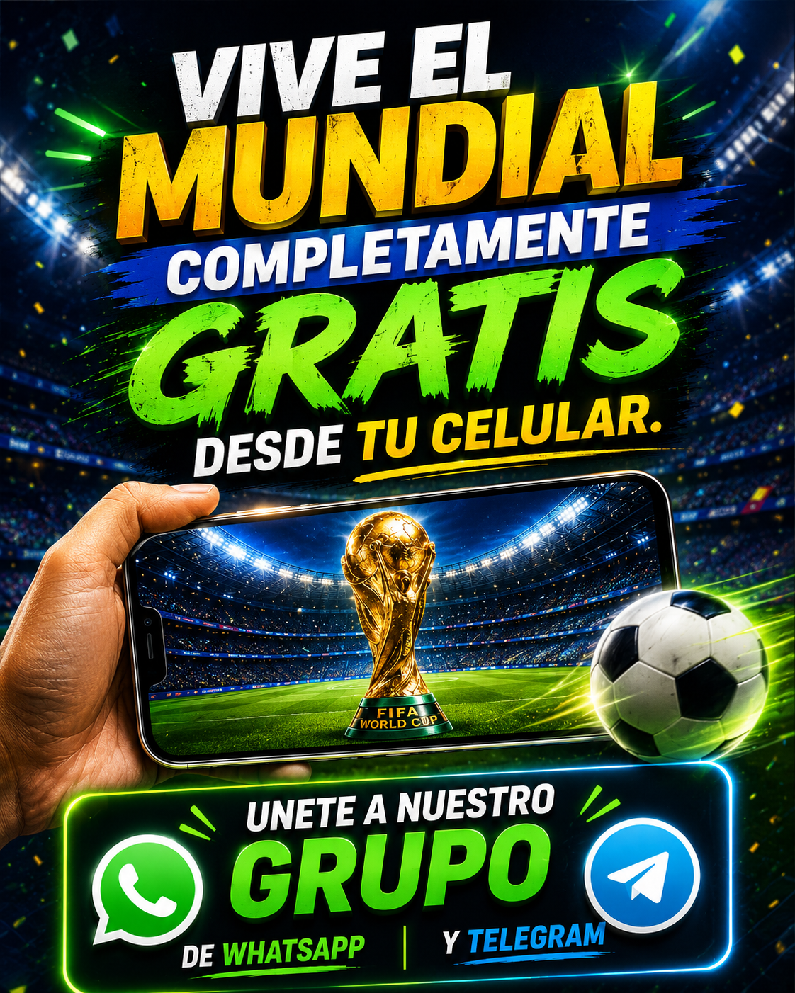 Vive el mundial gratis desde tu celular